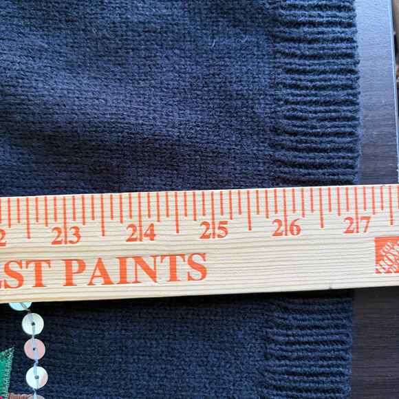 White Stage Women’s Christmas Sweater 2X Black Embroidered Snowman Santa Vintage - Picture 6 of 8